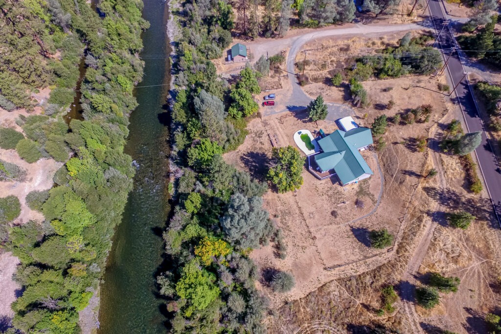 Home for sale on the Trinity River. Northern California waterfront property.